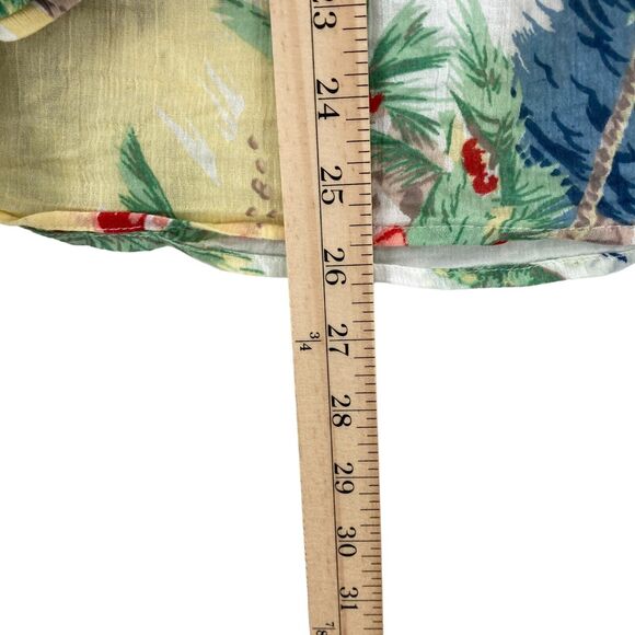 Chaps Blouse Top Womens Large Multi Tropical Print Sheer Off The Shoulder - Picture 14 of 14